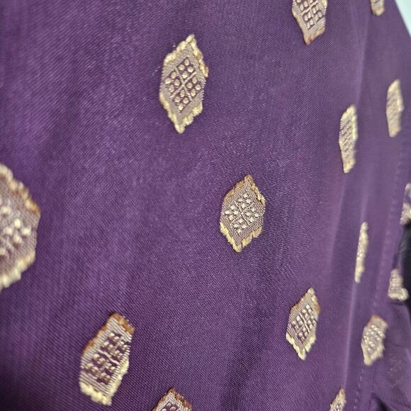 NWT Calvin Klein Shift Dress Sz 8 Aubergine Gold - Picture 10 of 15